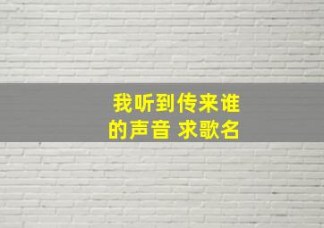 我听到传来谁的声音 求歌名